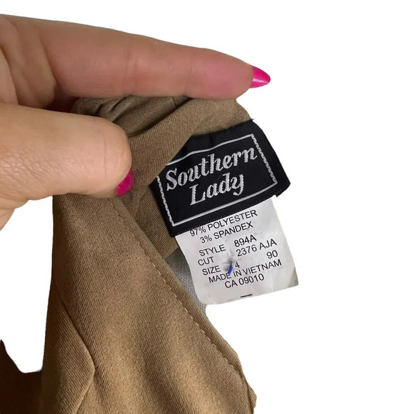 Southern Lady Women's Large Tan Faux Suede Embroidered Long Sleeve‎ Open Jacket - Picture 3 of 7